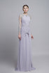 Round neck long sleeves beaded gown