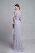 Round neck long sleeves beaded gown