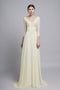 A line V neck beaded gown