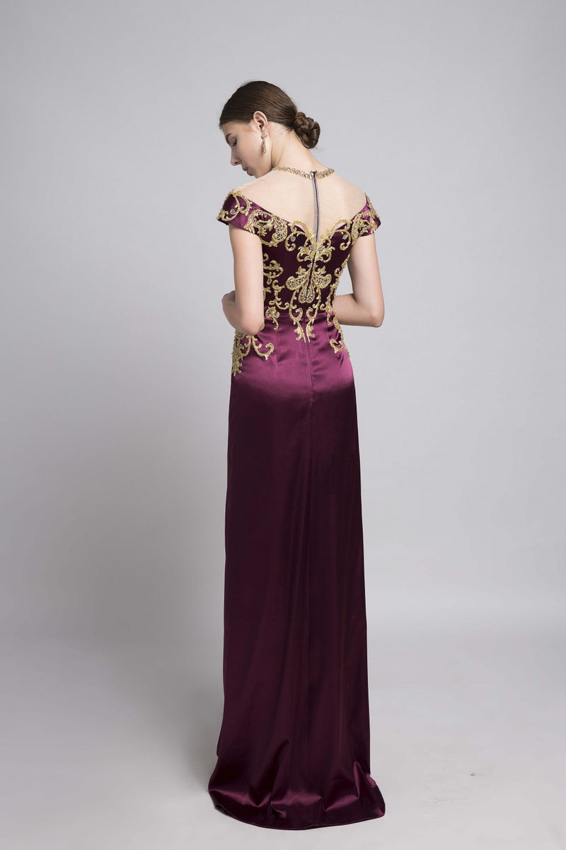 Cap sleeves embroidery lace embellished dress Cap sleeves embroidery lace embellished dress