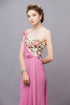 One shoulder floral embroidered dress