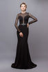Elegant black long sleeves mermaid gown