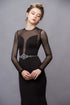 Elegant black long sleeves mermaid gown