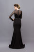 Elegant black long sleeves mermaid gown