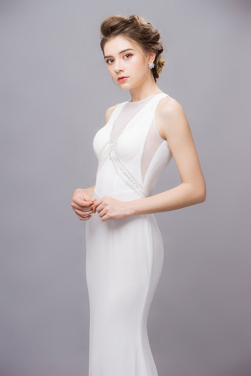 Sleeveless open back mermaid dress