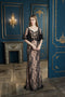 Black bateau neck mermaid gown