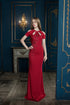 Red neck cut out mermaid gown