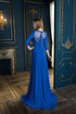 Blue cobalt half sleeves with beading dress