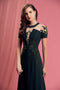 A-line round neck embroidery lace dress