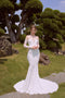 Front slit mermaid weeding gown S