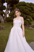 Off shoulder beaded wedding dress