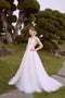 Pleated cut out wedding dress - S