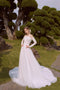 Long sleeves embroidery lace bridal gown