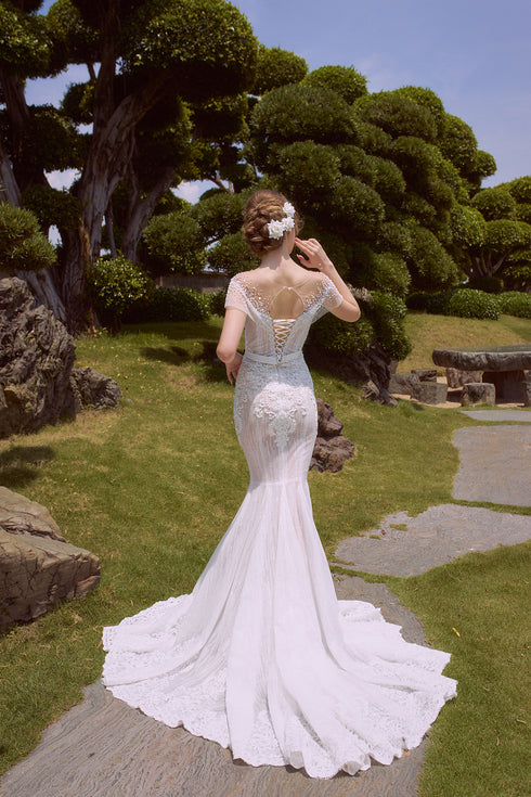 Mermaid wedding dress with beading