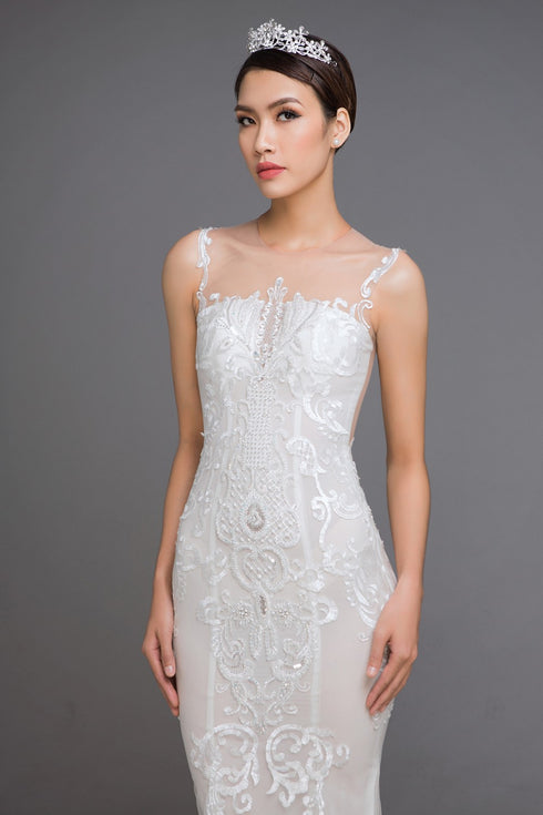 Sleeveless mermaid wedding dress