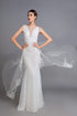 V neck chantilly lace mermaid dress