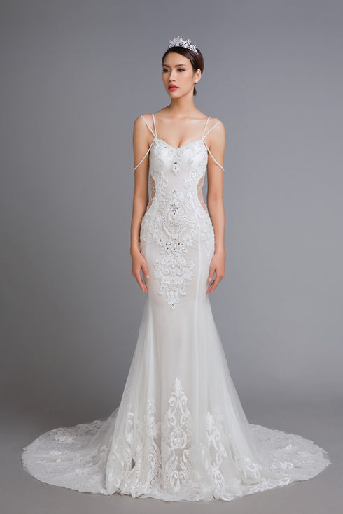 Illusion cut out mermaid dress