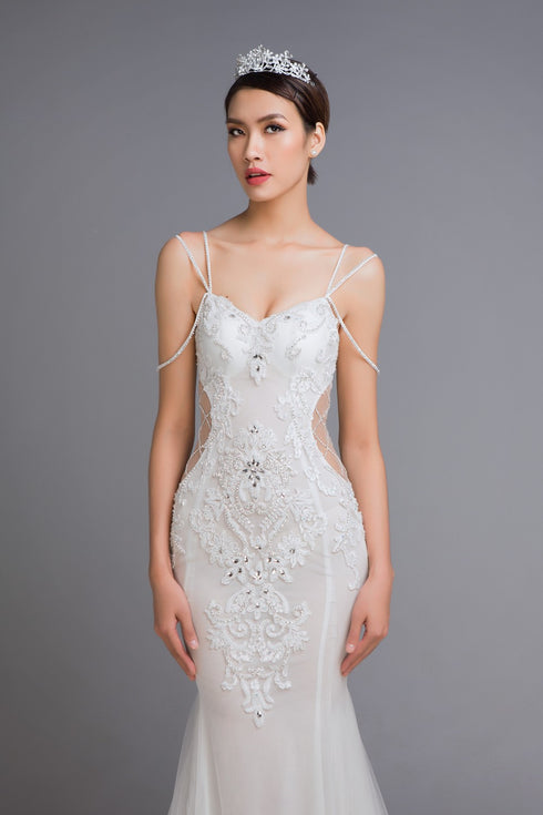 Illusion cut out mermaid dress