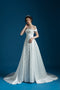 Off shoulder satin wedding dress