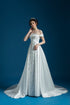 Off shoulder satin wedding dress