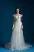Ball gown tulle sleeves wedding dress