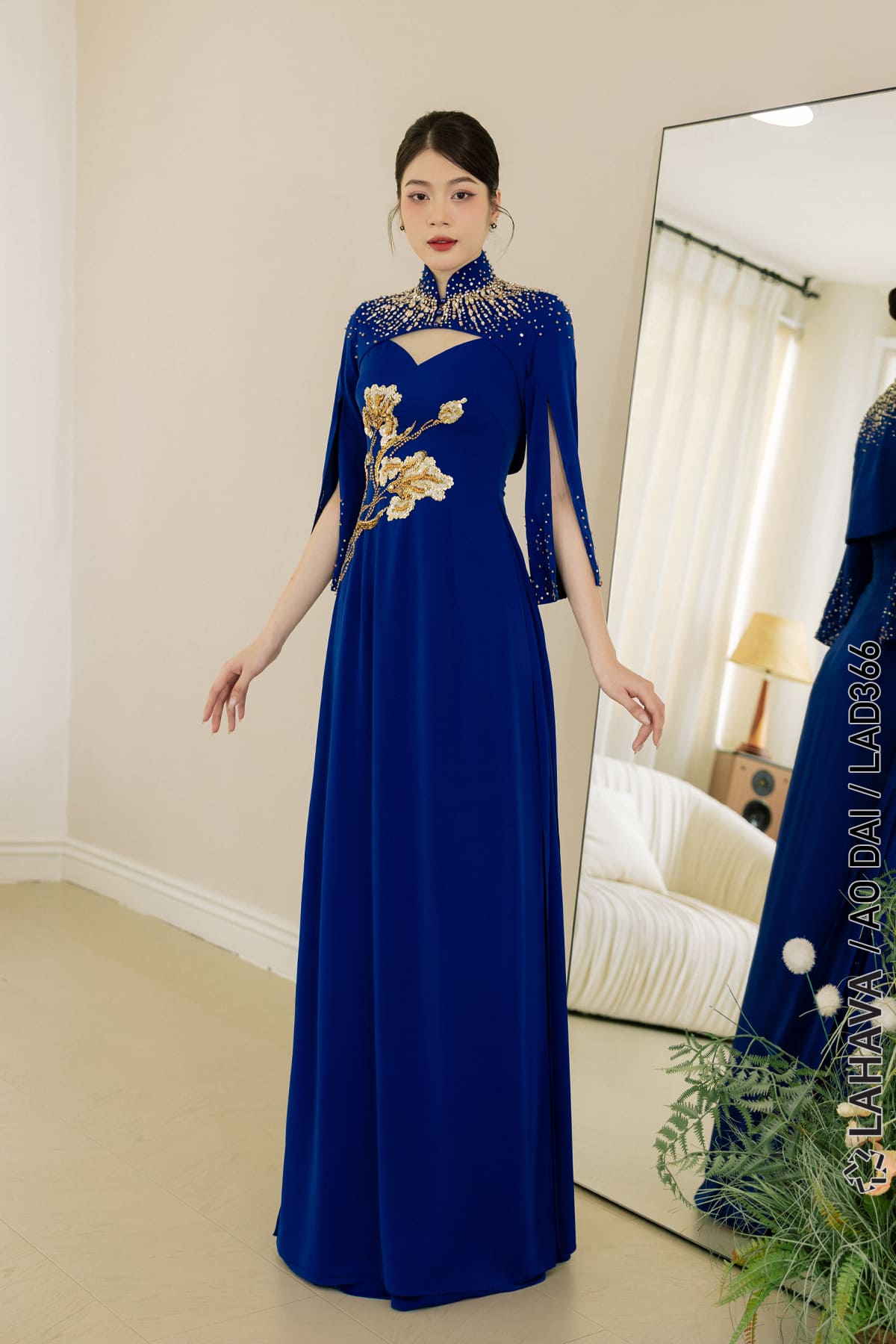 ao dai dress Modern party with detachable cape Size:US 10-10.5 / EU 41 Modern Ao Dai dressy hijab Zapaka Women White Black