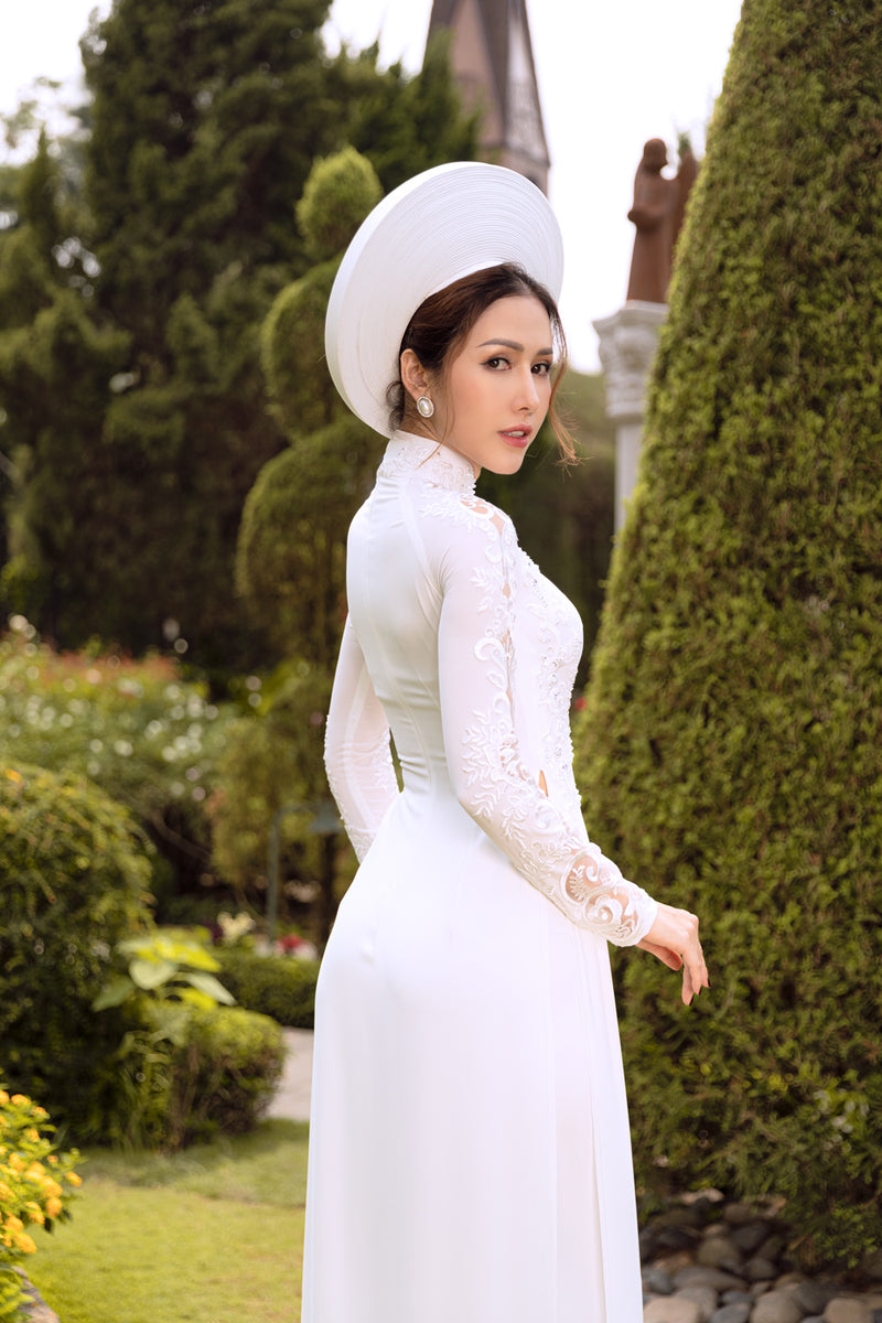 Elegant cut-out sleeves modern ao dai – LAHAVA