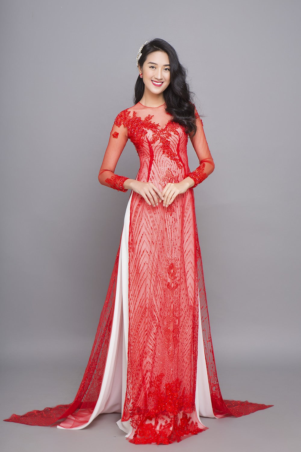 modern vietnamese dress Modern black silk Vietnamese dress AS-123 AO DAI MYAN